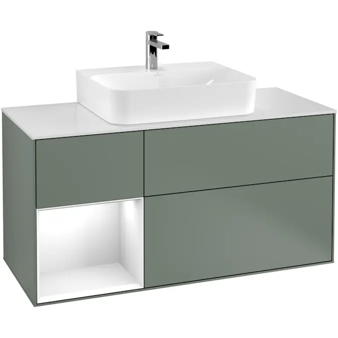 Tvättställsskåp Villeroy & Boch Finion med 3 Lådor Hylla och Bänkskiva för Centrerat Tvättställ