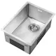Diskho Lavabo Kubus 282 Soft Rostfri Enkel med Bottenventil & Vattenlås