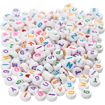 Bokstavperler Creativ Company Hvit 7 mm Hullstr 1,2 mm 200 g/1 Pk