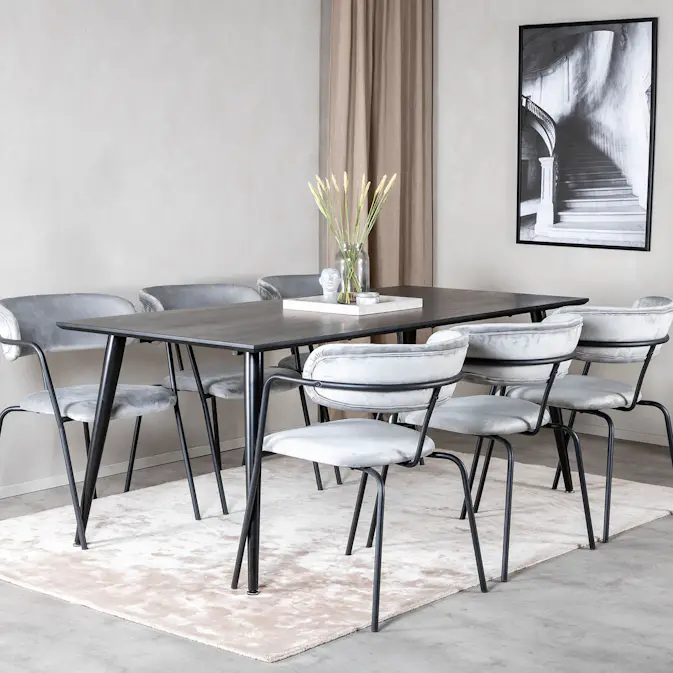 Spisegruppe Venture Home Dipp med 6 Arrow Stoler