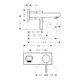 Servantbatteri Hansgrohe Metris S for Innbygging