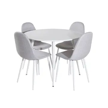 Spisegruppe Venture Home Plake med 4 Pobbie Stoler Polyester Rundt