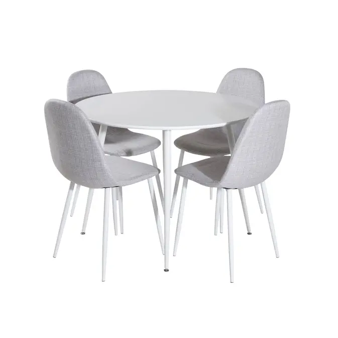 Spisegruppe Venture Home Plake med 4 Pobbie Stoler Polyester Rundt