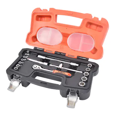 Pipenøkkelsett Boxer 1/4 tommer-16-deler