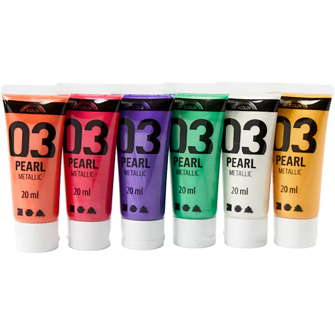 Akrylmaling Creativ Company A-color Komplementerende Farger Nr 03 Metallic 6 stk 20 ml/1 Pk
