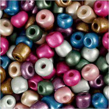 Rocaillesperler Creativ Company Metallicfarger Dia 5 mm Str 4/0 Hullstr 1,2 mm 130 g/1 Pk