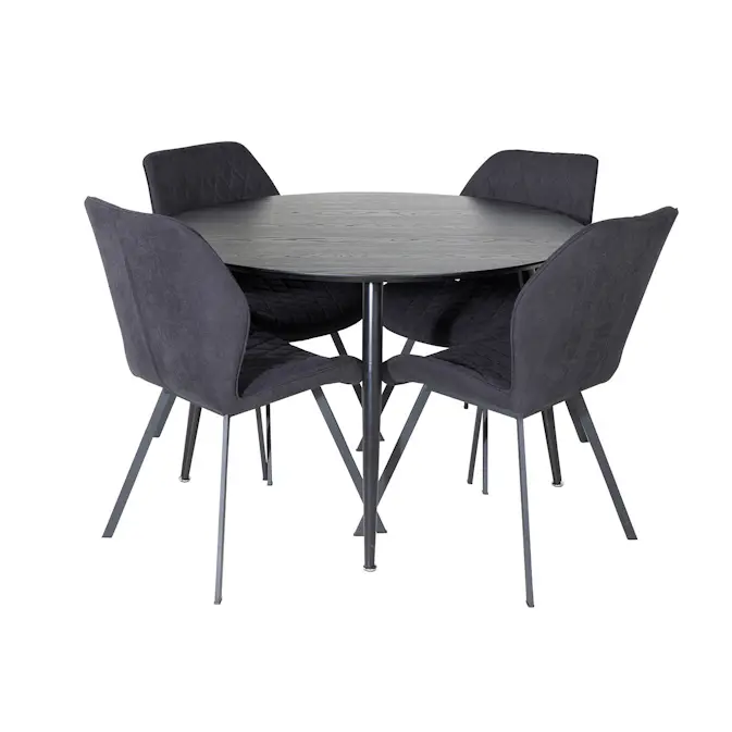 Spisegruppe Venture Home Dipp Ø115 cm med 4 Gemma Stoler