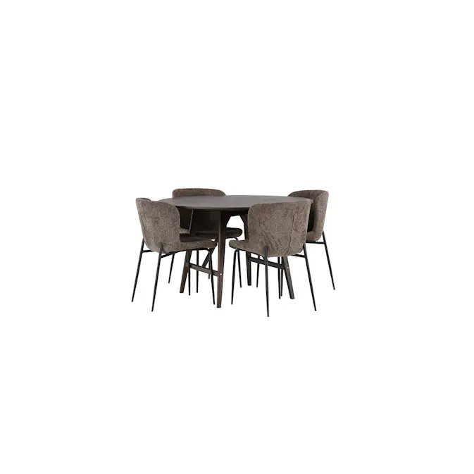Spisegruppe Venture Home Kaseidon Ø100 cm med 4 stk Modesto Stoler