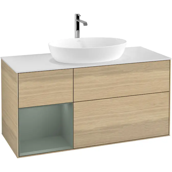 Tvättställsskåp Villeroy & Boch Finion med 3 Lådor Hylla och Bänkskiva för Fristående Tvättställ från Artis & Collaro