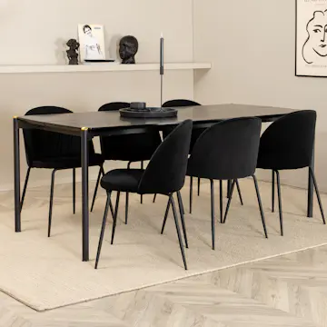 Spisegruppe Venture Home Paris med 6 Wrigley Stoler