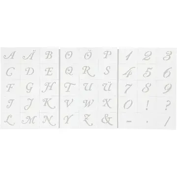 Sjablonger Creativ Company Bokstaver Og Tall A5 148x210 mm 3 Ark/1 Pk