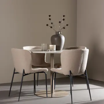Spisegruppe Venture Home Lycke Ø110 med 4 stk Modesto Stoler