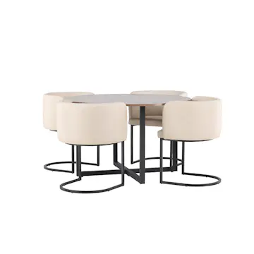 Spisegruppe Venture Home Durango Ø 120 cm med 4 Simrishamn Stoler