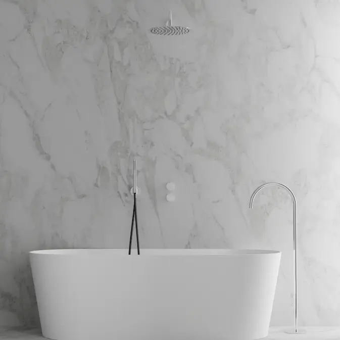 Takduschset Scandtap Steel Harmonized Bliss 3 med Badkarsfblandare för Inbyggnad