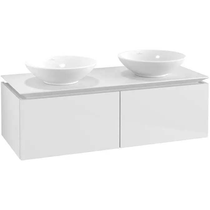 Tvättställsskåp Villeroy & Boch Legato Kompakt 1200 med 2 Lådor för Två Ytmonterade Tvättställ