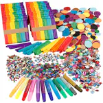 Materiellsett Creativ Company Glitter og Trepinner Ass Farger 1 Sett