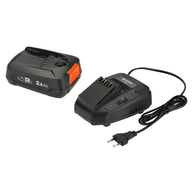 Batteri og Hurtiglader Gardena P4A PBA 18/45 + AL1830 2,5Ah Startkit