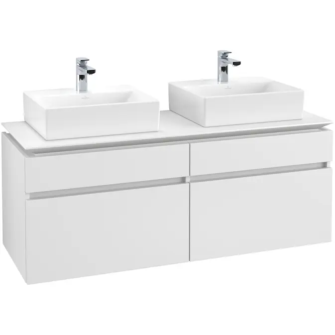 Tvättställsskåp Villeroy & Boch Legato 1400 med 4 Lådor för Två Tvättställ