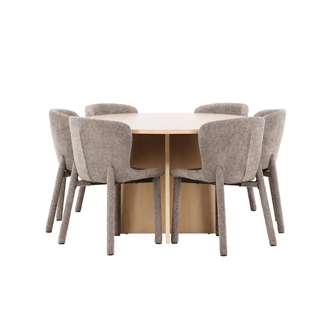 Spisegruppe Venture Home Strada Ø120 cm med 6st Astoria Spisestoler
