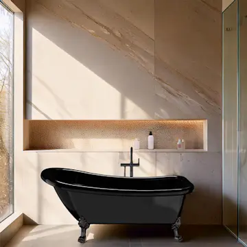 Badekar Bathlife Ideal Sort med Føtter