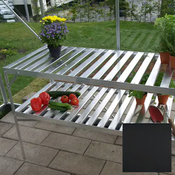 Aluminiumbord Vitavia med Hylle