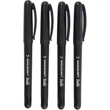 Kalligrafitusj Creativ Company Svart 4 stk/1 Pk