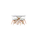 Spisegruppe Venture Home Piazza Ø120 cm med 4 stk Edvin Stoler