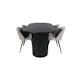 Spisegruppe Venture Home Bianca med 4 Valentina Sort Stitcthes Stoler