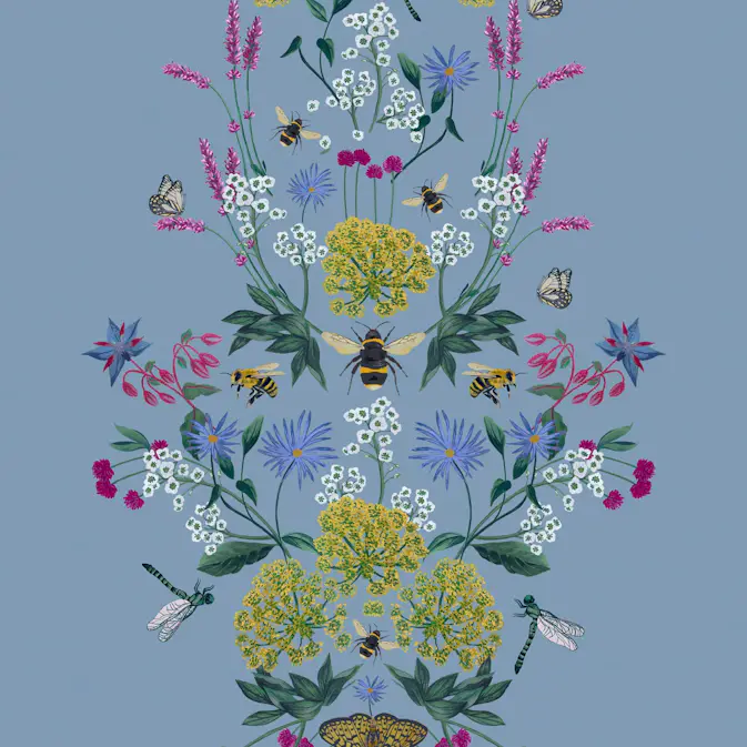 Tapet Joules Perfect Pollinators Haze Blue