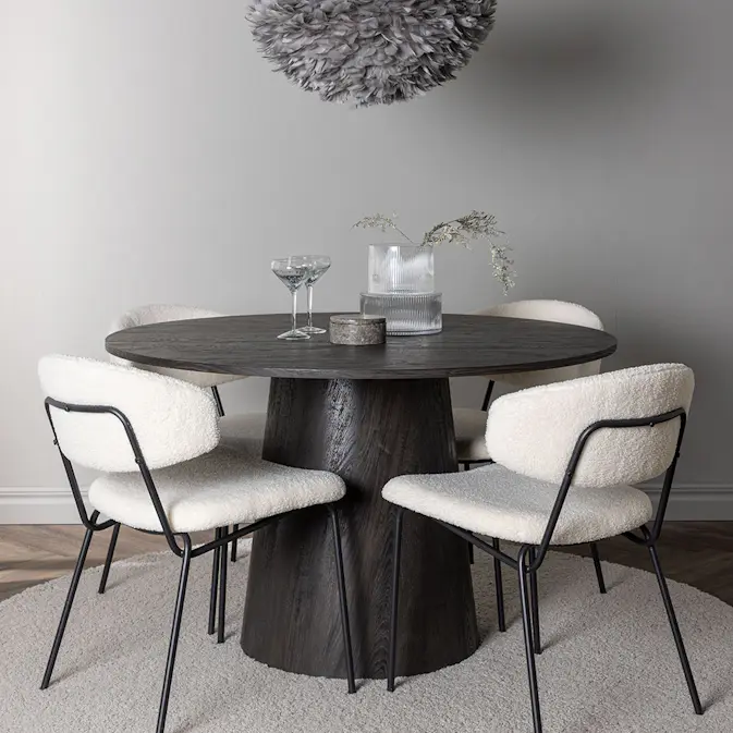 Spisegruppe Venture Home Lanzo Ø120 cm med 4 stk Chico Stoler