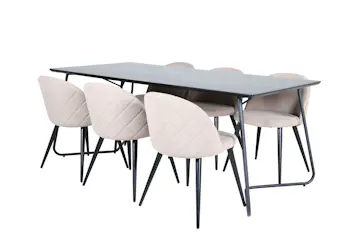 Spisegruppe Venture Home Annika Spisebord og Valentina Stitcthes Spisestol