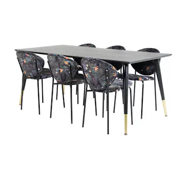 Spisegruppe Venture Home Disa med 6 Valor Stoler