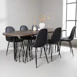 Spisegruppe furniture/fashion Stone med 6 Polar Stoler