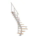 Plassbesparende Trapp Dolle Frankfurt Eik Hvitoljet 1/4-Sving Design