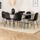 Spisegruppe Venture Home Chicago Sort med 6 Pobbie Stoler