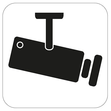 Skilt Selvklebende Habo Videoovervåking