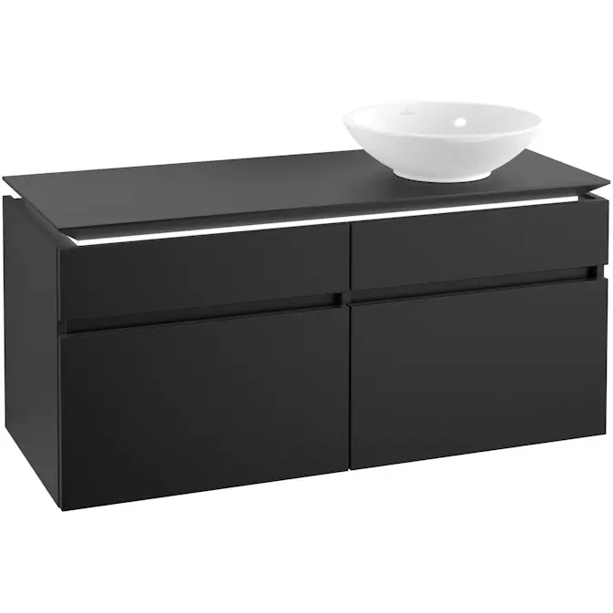 Tvättställsskåp Villeroy & Boch Legato 1200 med 4 Lådor för Ocentrerat Ytmonterat Tvättställ