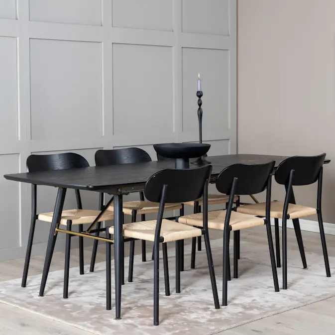 Spisegruppe Venture Home Gold med 6stk Polly Stoler