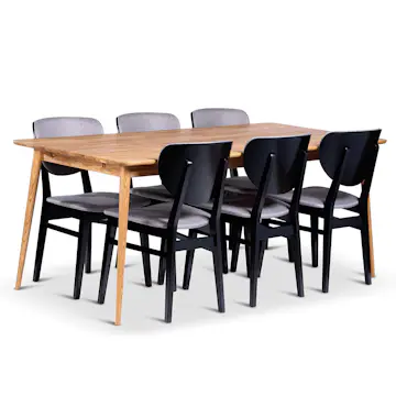 Spisegruppe Stenexpo Alborg med 6 Borgholm Stoler