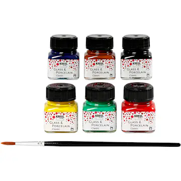 Glass- og porselensmaling Creativ Company Ass Classic Farger 6x20 ml/1 Pk