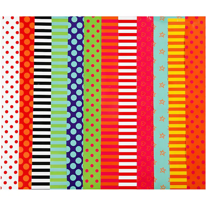 Glanspapir Creativ Company Ass Farger Mønstrede 24x32 cm 50 Ass-Ark/1 Pk