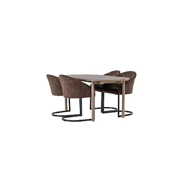 Spisegruppe Venture Home Andy med 4 stk Evening Stoler