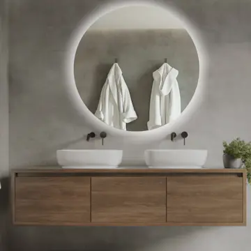 Spegel Vidi Moon Rund med LED-belysning