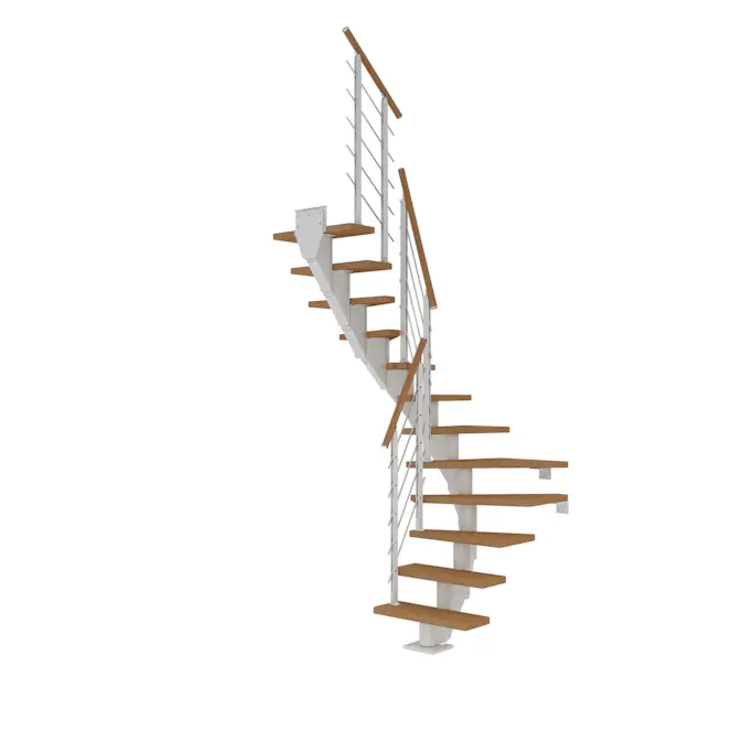 Plassbesparende Trapp Dolle Frankfurt Eik Oljet 1/2-Sving Design