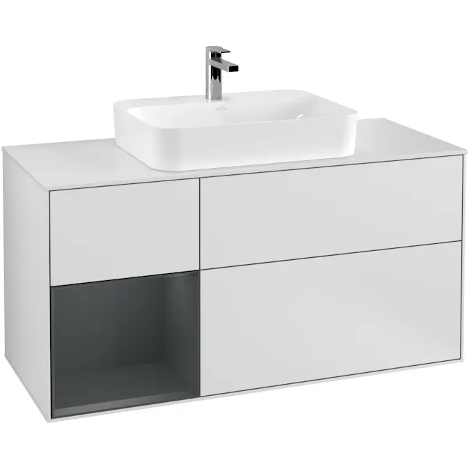 Tvättställsskåp Villeroy & Boch Finion med 3 Lådor Hylla och Bänkskiva för Ytmonterat Tvättställ