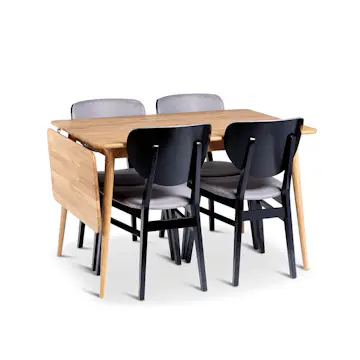 Spisegruppe Stenexpo Alborg Klaffebord med 4 Borgholm Stoler