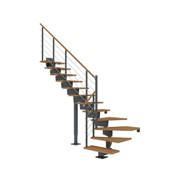 Hovedtrapp Dolle Dubai Eik Oljet 1/4-Sving Design