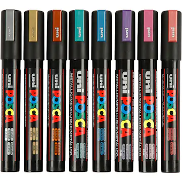 Tusj Creativ Company Posca Metallicfarger Nr Pc-5M Strek 2,5 mm 8 Stk/1 Pk