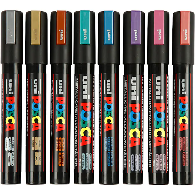 Tusj Creativ Company Posca Metallicfarger Nr Pc-5M Strek 2,5 mm 8 Stk/1 Pk