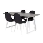 Spisegruppe Venture Home Ina med 4 Pobbie Stoler Polyester